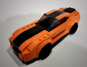 Custom Orange/Black Ford Mustang GT - This is a modified LEGO 75871 Speed Champi