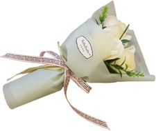 3Heads Artificial Rose Bouquet,Artificial Plants and Flowers,Soap Flower Peta...