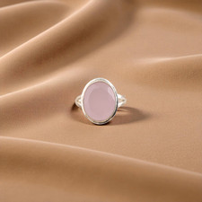 Rose Chalcedony Gemstone 925 Stamped Silver Designer Jewelry Ring Gift For Women