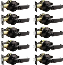 Keyless Privacy Door Handles with Lock, Oil Rubbed Bronze, 10 Pack