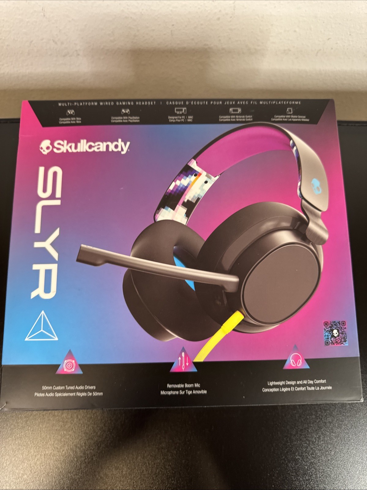 Skullcandy SLYR Lightweight Multi Platform Gaming Headset With Boom Mic New 