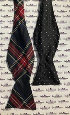 Brooks Brothers 2 Sided Red & Black Self Tie Adjustable Bowtie Silk NEW