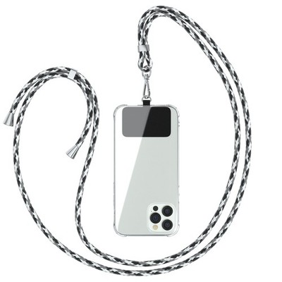 Universal Handykette alle Handys Umhängen Kordel Band Schwarz + Handband gratis