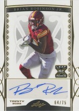 Brian Robinson Jr. 2022 Leaf Trinity Rookie XRC Gold Auto #64/75 #BA-BRJ