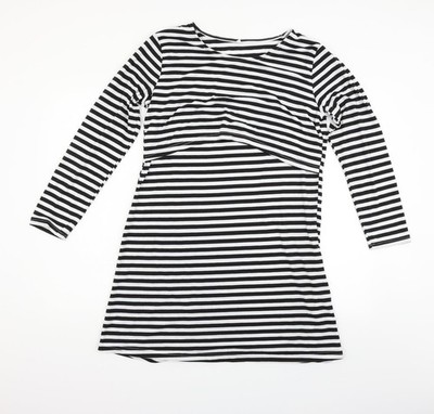 anan baby Damen Fit & Flare weiß gestreift Größe M