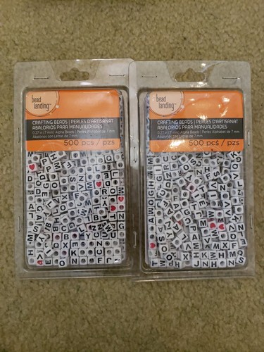 Letter And Hearts Crafting Beads 2 Boxes Of 500 Pc (A23)