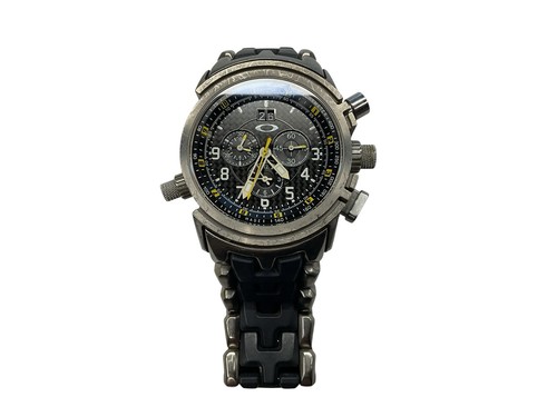 Oakley 12 Gauge Titanium Carbon Fiber w/Carbon Fiber Yellow Dial Watch