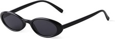 Retro 90s Oval Sunglasses Women Trendy Small Fashion Tinted Narrow Sun Glasse...