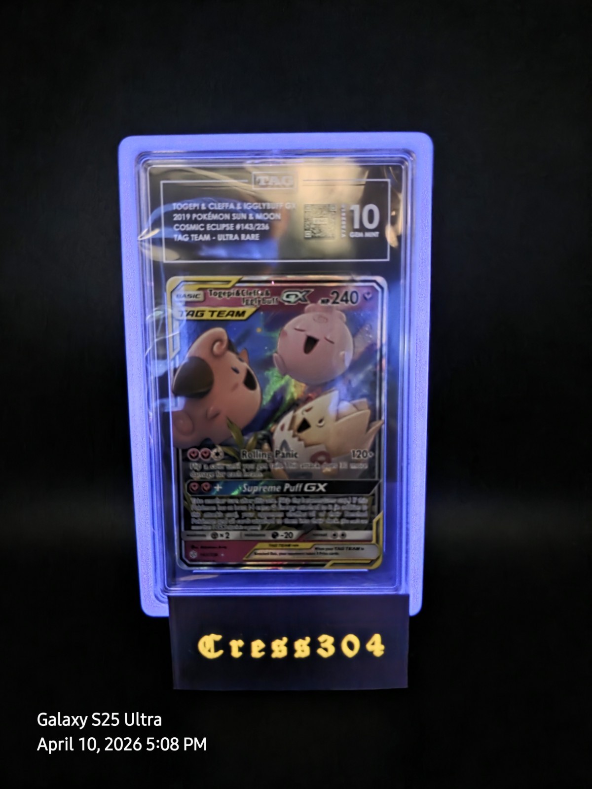 2019 Pokémon Togepi Cleffa Igglybuff GX #143 PSA 10 GEM MINT Cosmic Eclipse