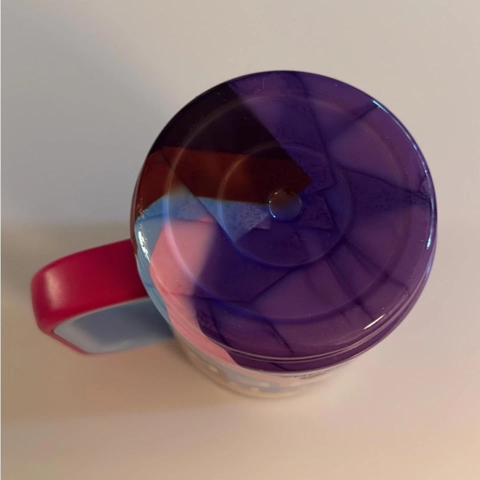 Фиолетовая и розовая градиентная кружка с ручкой - Изображение 3 из 4