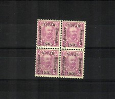 1905: No. 50 II, unused block of four, double overprint, test