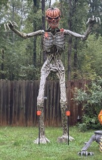12FT Giant Inferno Pumpkin Skeleton with LifeEyes Home Depot