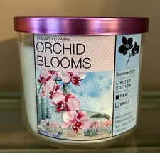 Bath and Body Works Orchid Blooms 3-Wick Scented Candle 14 oz New