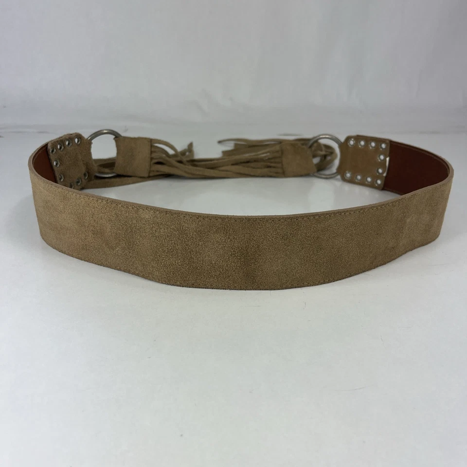 Hipwear Wide Light Brown Genuine Leather Tie Waist Belt - Women's Size 32 - Image 3 of 4