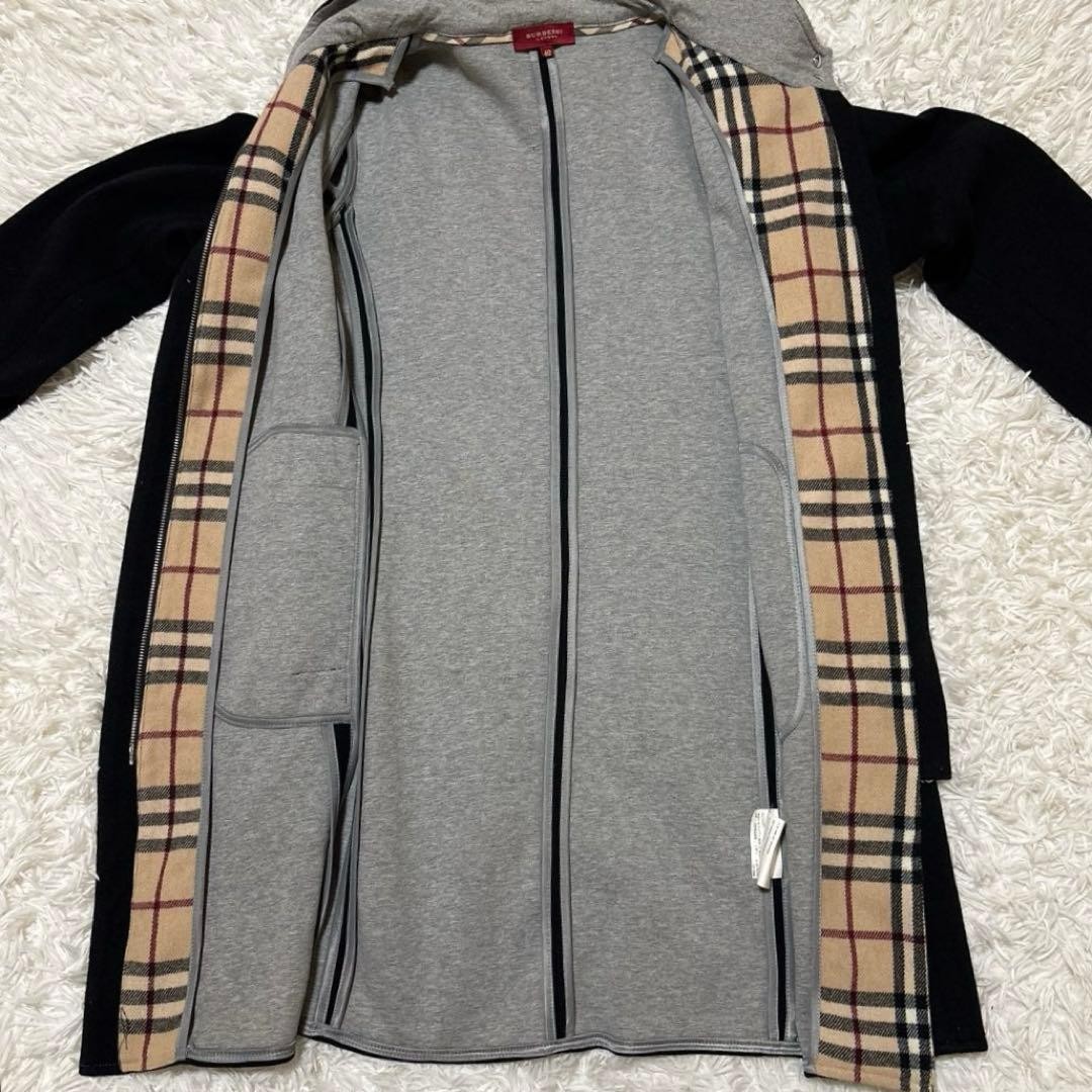 Burberry London Hooded Knit Coat Outerwear Check Pattern Size 40 For Women thumbnail 16