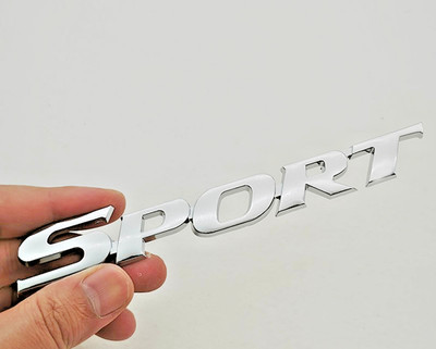 3D Chrome Black SPORT Car Emblem Badge - Universal Fit - Durable ABS Sticker