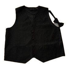 Umo Lorenzo Black Paisley Vest And Tie Formalwear Size Medium