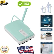 Carpet Sweeper, Mini Size Lightweight Hand Push - No Noise, Non-Electric, Eas...