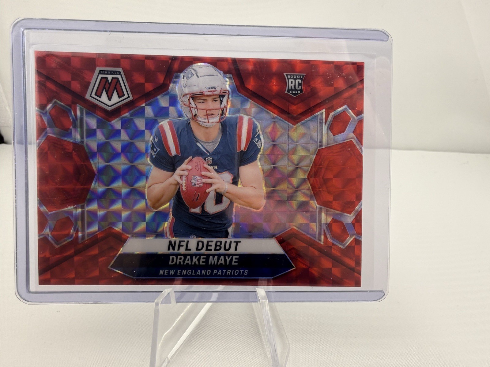 2024 Panini Mosaic - NFL Debut Drake Maye #273 Red Camo Mosaic Prizm (RC)