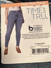 Time  Tru Women's High Rise Curvy Skinny Jeans Size 20 Medium Wash Denim New
