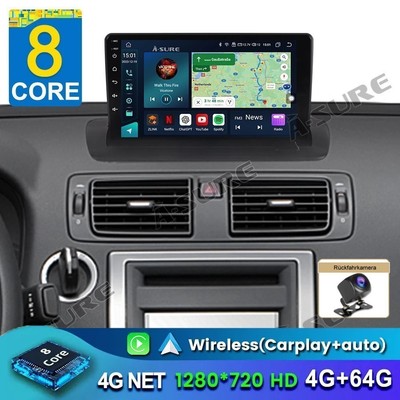 Für Volvo C70   S40 C30 2016-2014 4+64GB Carplay Android 14 Autoradio Navi Kam