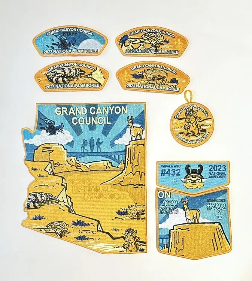 Lot Complet OA BSA Grand Canyon Council - Jamboree 2023 - 8 Pièces - Wipala Wiki Lodge