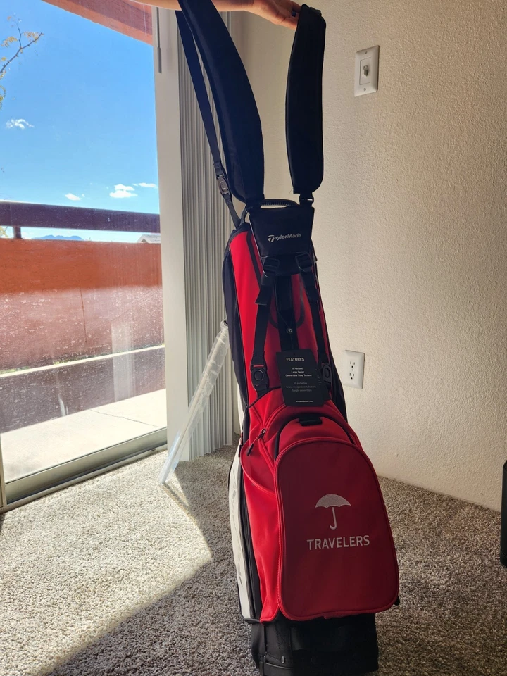 Дорожная сумка для гольфа с подставкой для драйвера TaylorMade FlexTech 23 на заказ красная/черная/белая - Изображение 2 из 4