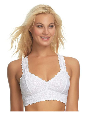 white lace racerback bralette