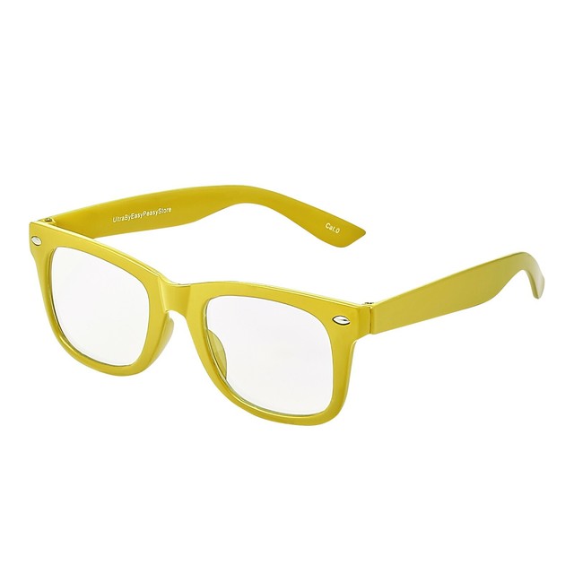 yellow clear glasses