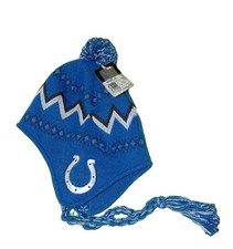 NFL Indianapolis Colts Winter Hat Knit Ear Flap Beanie Tassel Boys OSFM NEW