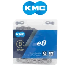 KMC E8 EPT 8-Speed Anti-Rust eBike Chain 1/2x3/32 Silver 122 Links
