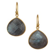 Labradorite Gemstone 925 Sterling Silver Drop Earrings Birthday Gift Jewelry