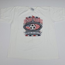 Vintage 90s Boston Traders American Soccer T Shirt Rare Single Stitch USA Made