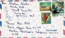 Jamaica 1979 Frankierter Luftpostbriefumschlag nach U.S.