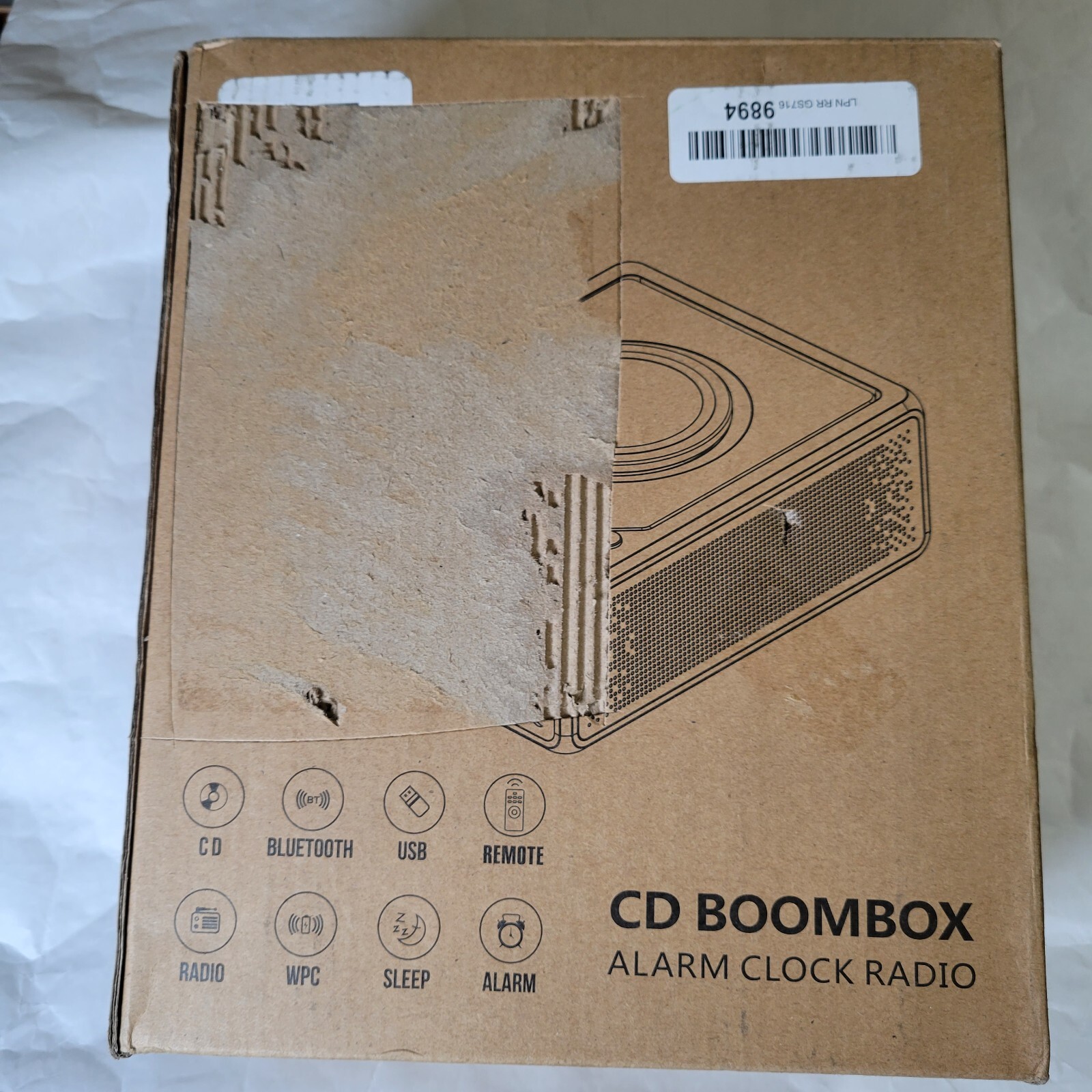 G Keni CD Player Dual Alarm Clock Radio, Bluetooth Boombox with Remote