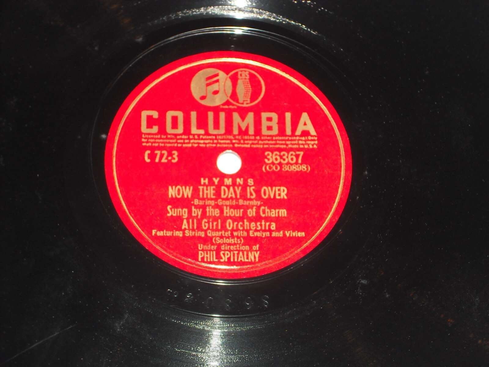 HOUR OF CHARM-Now The Day Is Over (1946) COLUMBIA 10" Shellac Single