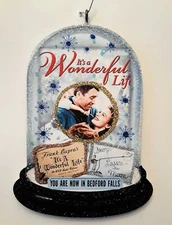 WONDERFUL LIFE, GEORGE BAILEY, BEDFORD FALLS, SNOW * Glitter CHRISTMAS ORNAMENT