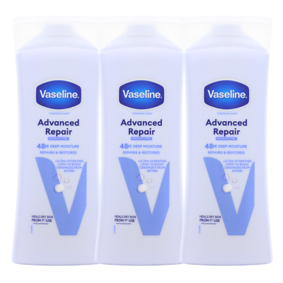 3x Vaseline Advanced Repair Feuchtigkeitsspeichernde Lotion je 400ml