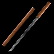 Clay Tempered T10 Steel Wakizashi Shirasaya Katana Sword Full Tang Razor Sharp