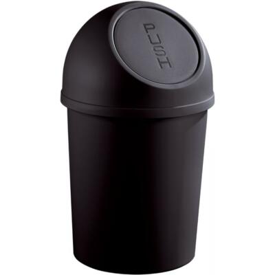 helit Abfalleimer mit Push-Einwurfklappe, 6 Liter,schwarz