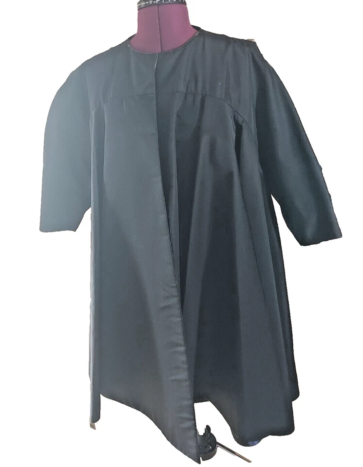 Chaqueta impermeable vintage años 50 60 OS negro/azul flores estilo columpio SE ADAPTA A S M L Foto 3 de 4