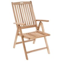 Divero Gartenstuhl Klappstuhl Hochlehner Mit Armlehnen Teak Holz Unbehandelt