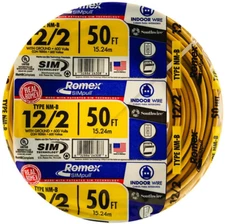 Southwire 28828222 12/2 with ground Romex brand SIMpull residential indoor 50'