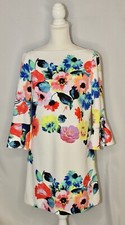 TAHARI Arthur Levine Floral Shift Dress Multi-Color SZ 4 Petite Worn Once!