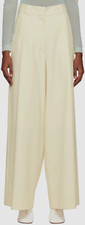  1115 Dries Van Noten Womens Ivory Pleated Trouser Pants Size Pants Size 38/US 6