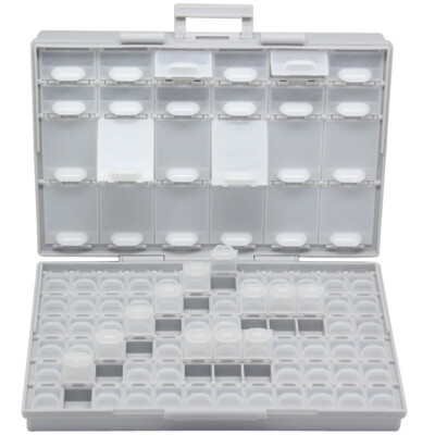 Aidetek BOXALL96 Compartments Empty SMD SMT Surface Mount Organizer Box Labels