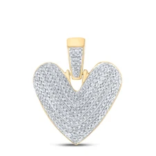 10kt Yellow Gold Mens Round Diamond "V" Letter Pendant 5/8 Cttw Style 149937