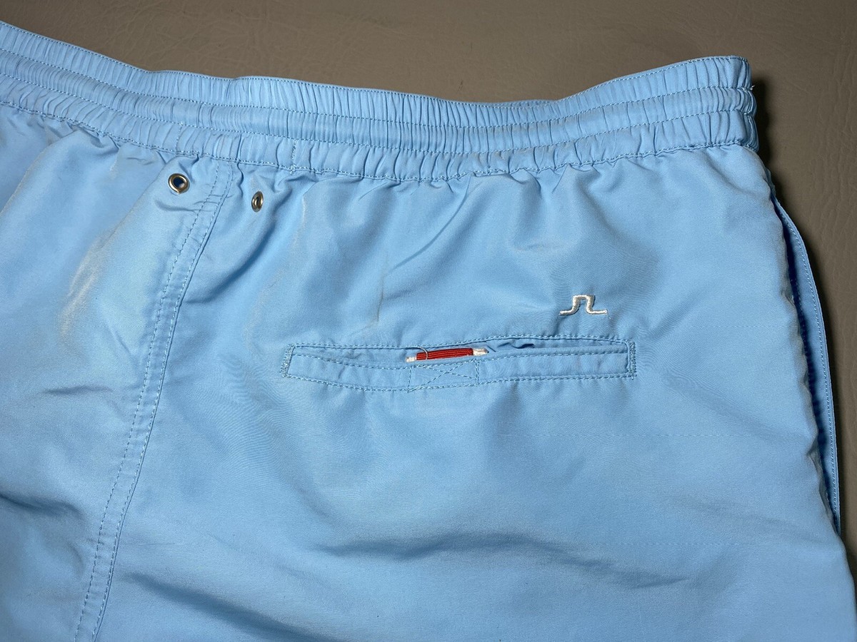 J. Lindeberg Men's XL Banks Solid Blue Swim Trunks Lined