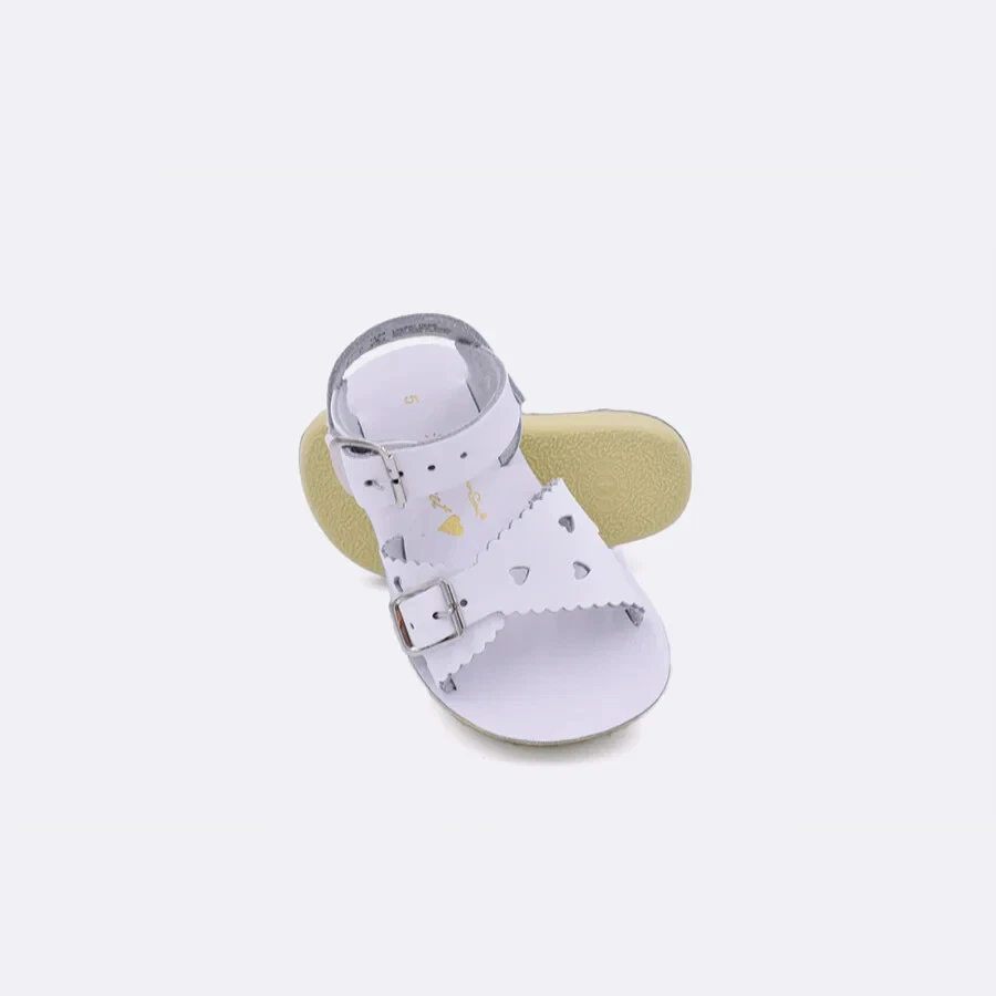 White sandals store size 2