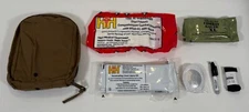 USMC IFAK Zippered First Aid Kit Pouch Coyote Brown with Medical Supplies